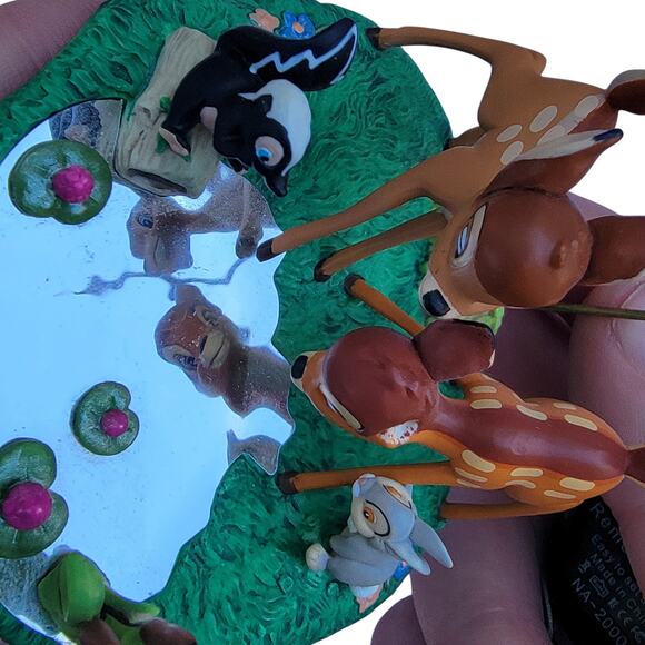 Vintage Disney Bambi Ornament Mirror Pond Scene with Thumper & Flower - Picture 4 of 10
